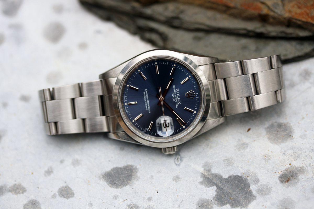 1992 Rolex Date ref. 15200 “Blue Dial, Unpolished” – Lunar Oyster