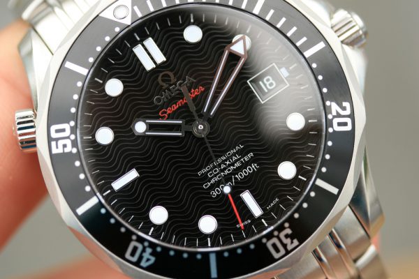 omega seamaster black wave dial