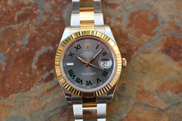 rolex oyster perpetual datejust green roman numerals