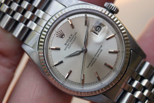 Alternative view of 1961 Rolex DateJust ref. 1601 "Silver Swiss Only Dial, Dauphine Hands"