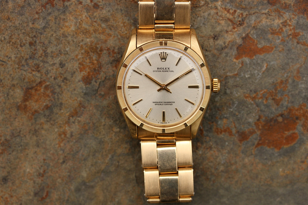 1970 Rolex Oyster Perpetual ref. 1007 Solid Gold, B&P - Lunar Oyster ...