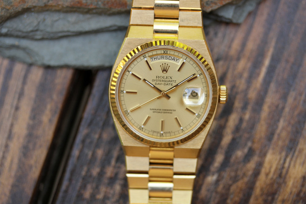 1986 Rolex Day-Date Oysterquartz ref. 19018 Unpolished and Top Sharp ...