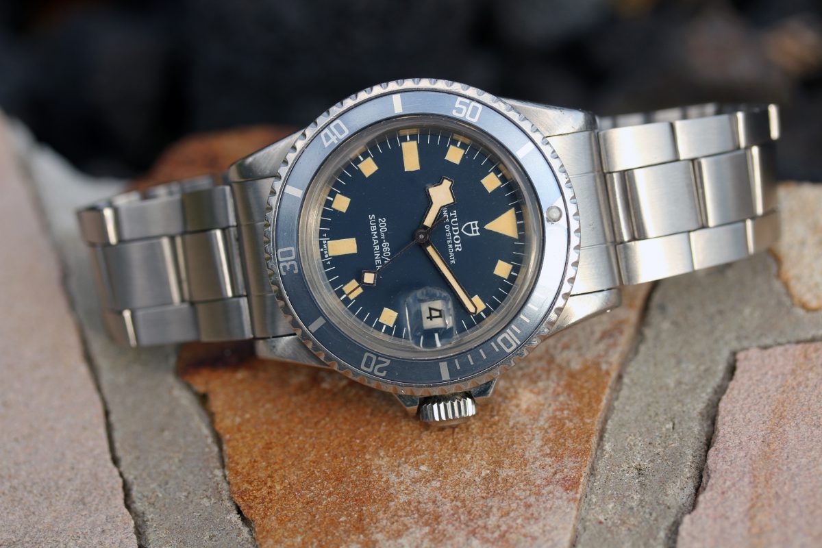 Alternative view of 1976 Tudor Submariner ref. 9411/0 "Blue Snowflake, Yellow Patina"