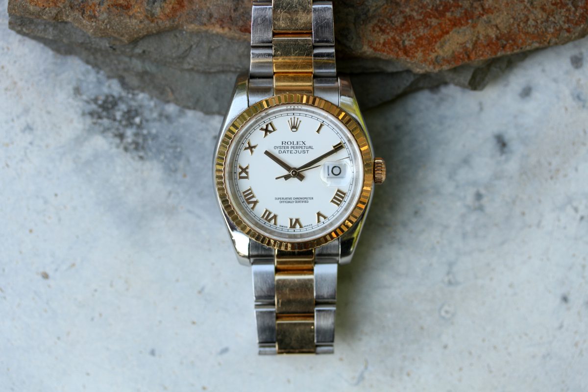 2013 Rolex DateJust ref. 116233 "White Roman Dial, Box & Papers"