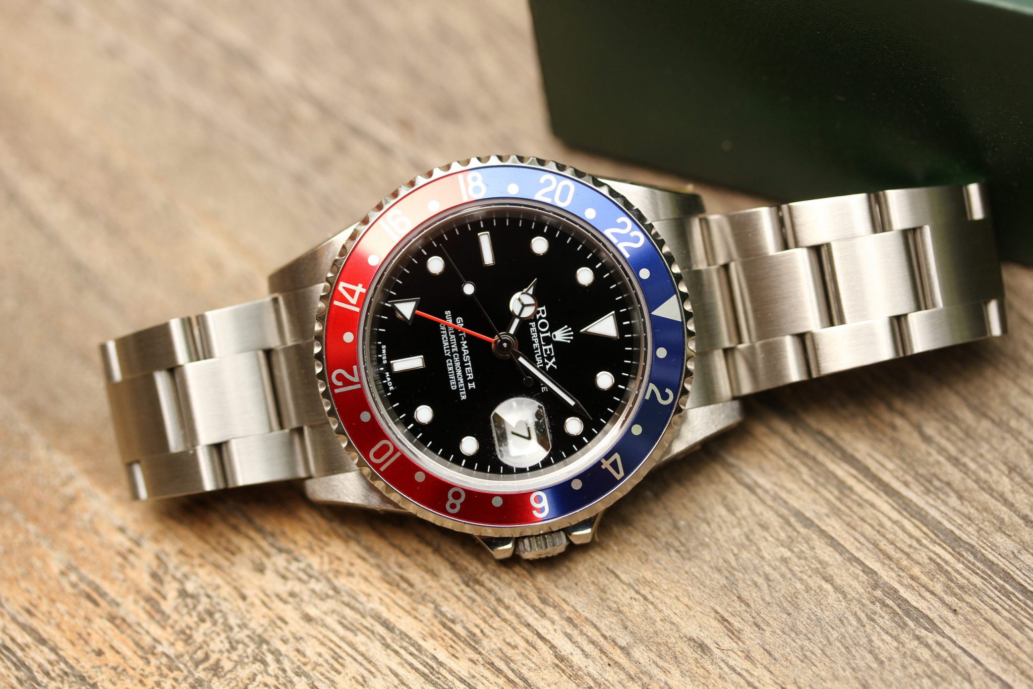 New Old Stock 2005 Rolex GMT Master 2 Ref 16710 BLRO Pepsi Full