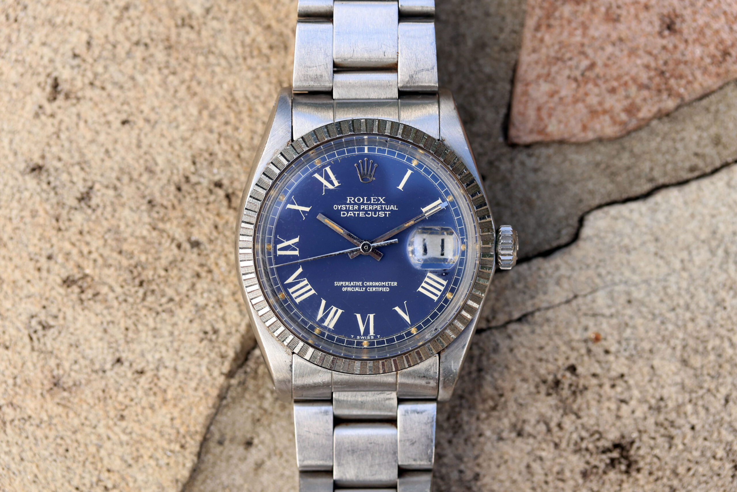 Rolex datejust 1603 sale blue dial