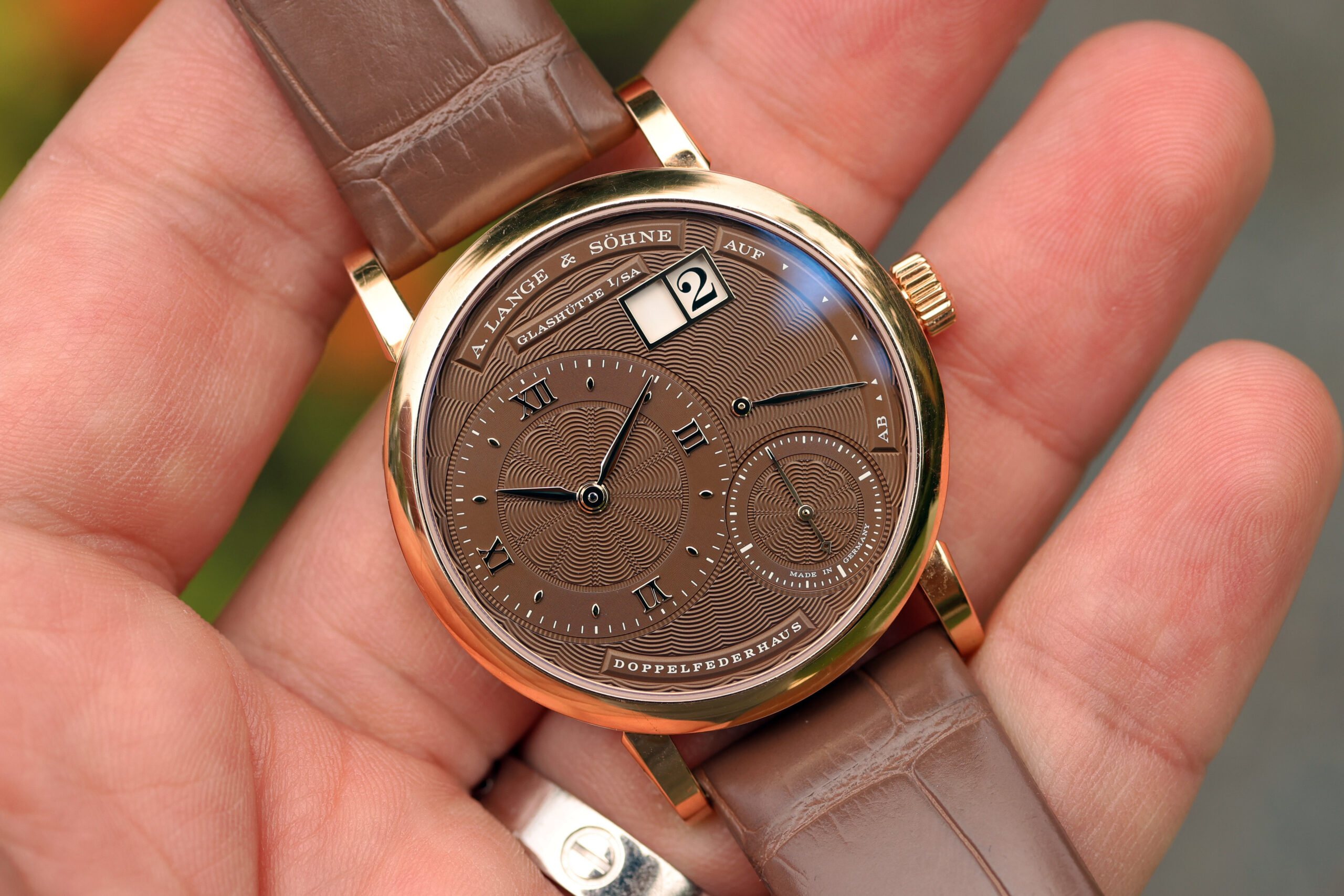 A. Lange & Sohne Little Lange 1 ref. 181.037 “Brown Guilloche Dial A. Lange & Sohne Little Lange 1 ref. 181.037 “Brown Guilloche Dial